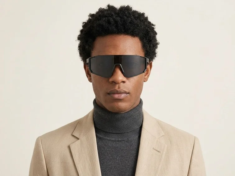 QY Pro1 Irregular Black Plastic Smart Sport Sunglasses #BS1611-0004