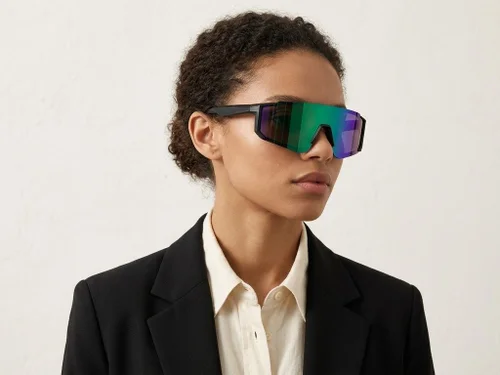 QY Pro1 Unregelmäßige blaue Smart-Sport-Sonnenbrille aus Kunststoff #BS1611-0005