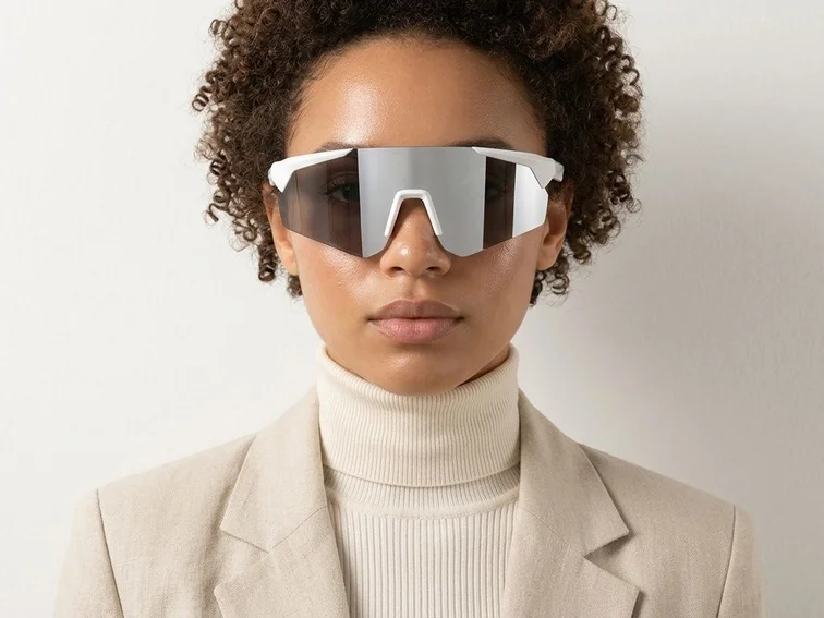 QY Pro2 Irregular Silver Plastic Smart Sport Sunglasses #BS1611-0007