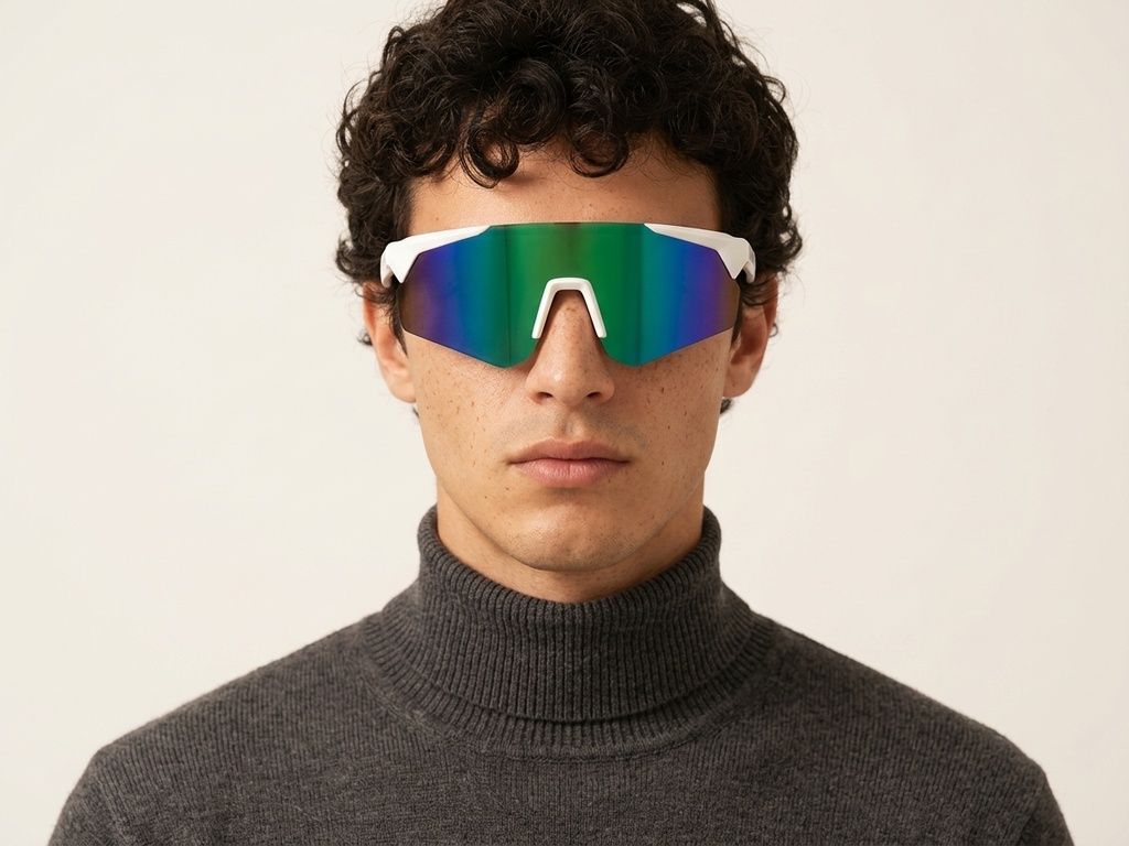 QY Pro2 Unregelmäßige grüne Smart-Sport-Sonnenbrille aus Kunststoff #BS1611-0008