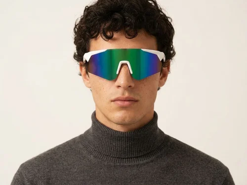 QY Pro2 Unregelmäßige grüne Smart-Sport-Sonnenbrille aus Kunststoff #BS1611-0008