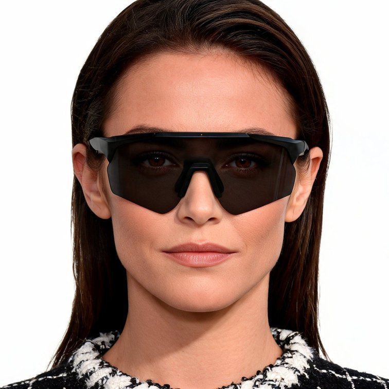Lunettes de soleil sport intelligentes QY Pro2 Irregular en plastique noir #BS1611-0010