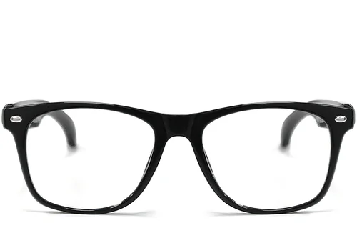F16 Rectangular Black Plastic Smart Glasses #BS1611-0011