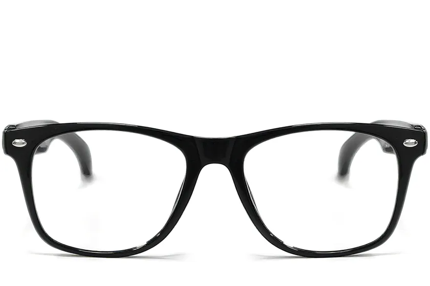 F16 Rectangular Black Plastic Smart Glasses #BS1611-0011