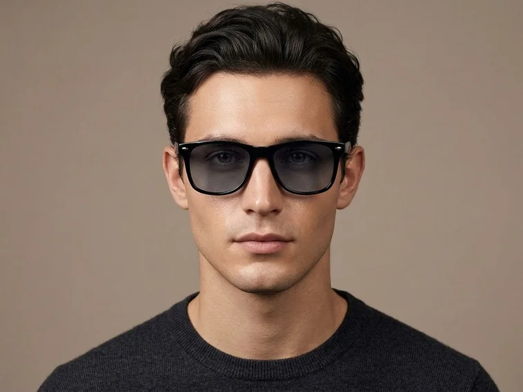 F16 Rectangular Black Plastic Smart Sunglasses #BS1611-0012