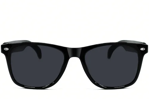 F16 Rectangular Black Plastic Smart Sunglasses #BS1611-0012
