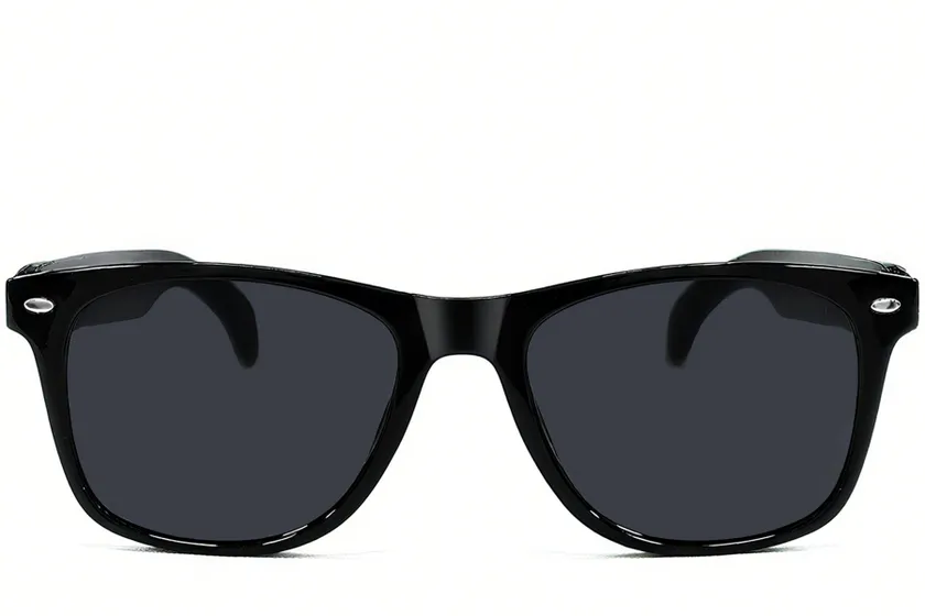 F16 Rectangular Black Plastic Smart Sunglasses #BS1611-0012