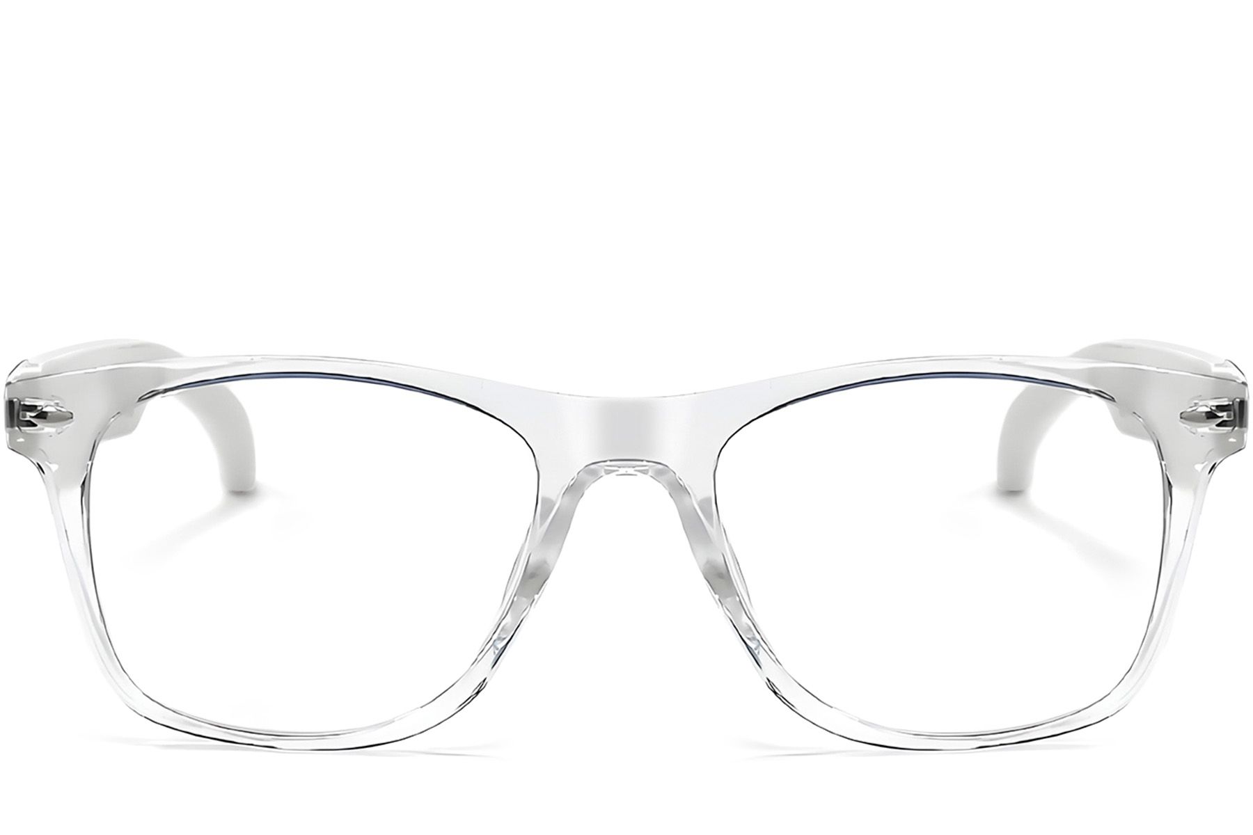 F16 Rectangular Transparent Plastic Smart Glasses #BS1611-0013