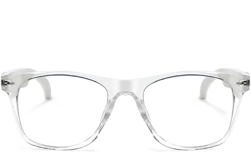 F16 Rectangular Transparent Plastic Smart Glasses #BS1611-0013