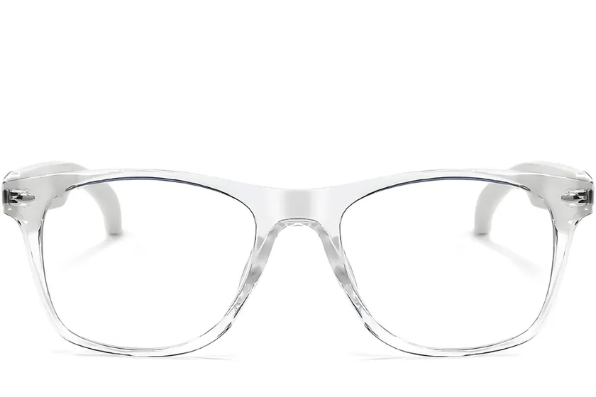 F16 Rectangular Transparent Plastic Smart Glasses #BS1611-0013