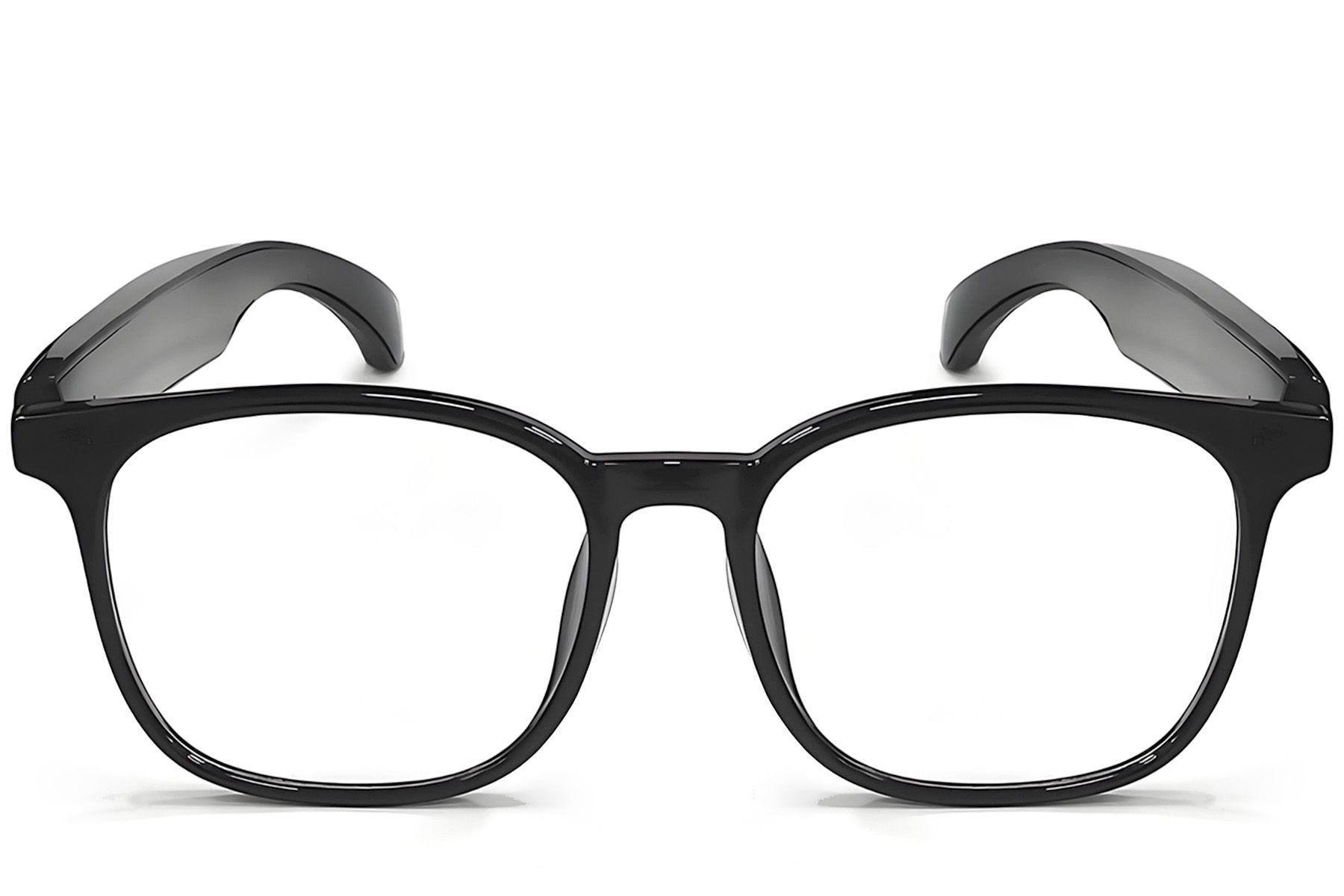 F19 Rectangular Black Plastic Smart Glasses #BS1611-0015