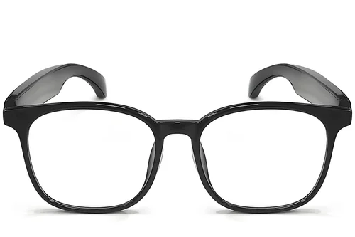 F19 Rectangular Black Plastic Smart Glasses #BS1611-0015