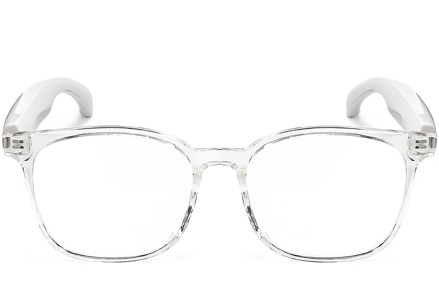 F19 Rectangular Transparent Plastic Smart Glasses #BS1611-0017