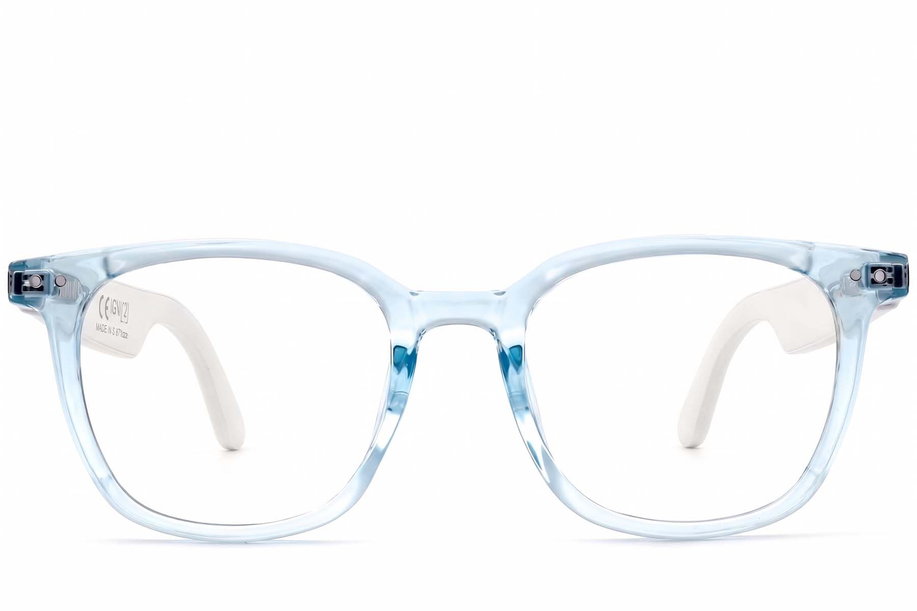 GS07 Rectangular Blue Plastic Smart Photochromic Glasses #BS1611-0019