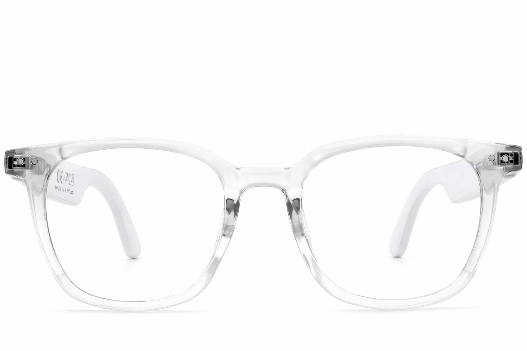 GS07 Rectangular Transparent Plastic Smart Photochromic Glasses #BS1611-0020