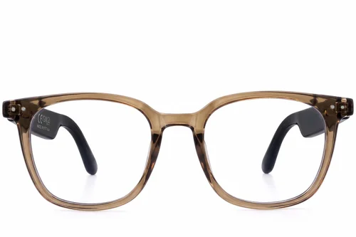 Lunettes photochromiques intelligentes rectangulaires en plastique marron GS07 #BS1611-0021