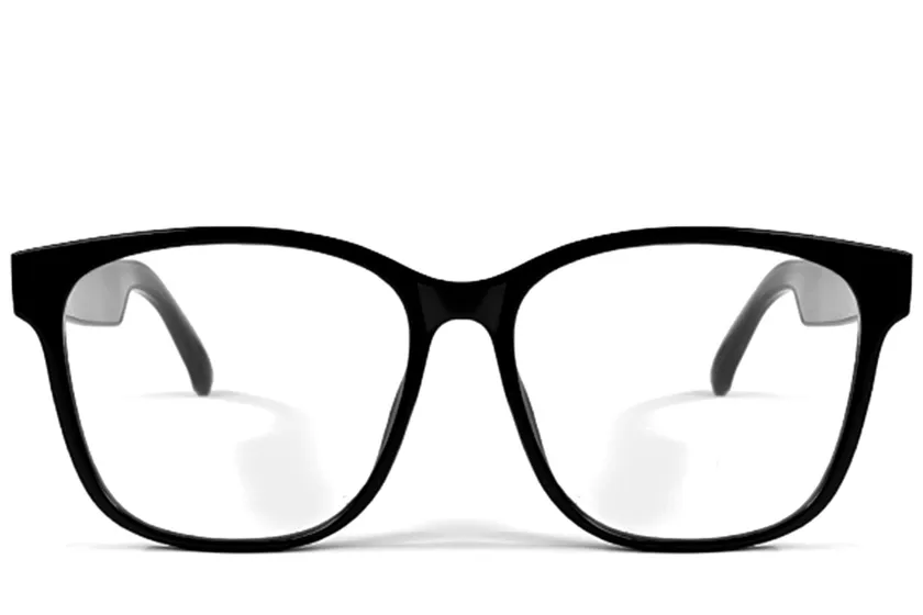 GS08 Rectangular Black Plastic Smart Glasses #BS1611-0022