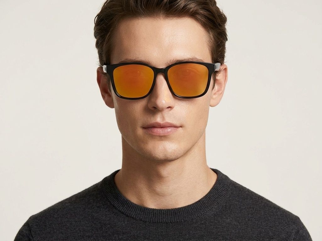 GS08 Rechteckige schwarze Smart-Sonnenbrille aus Kunststoff mit polarisierten Gläsern #BS1611-0023