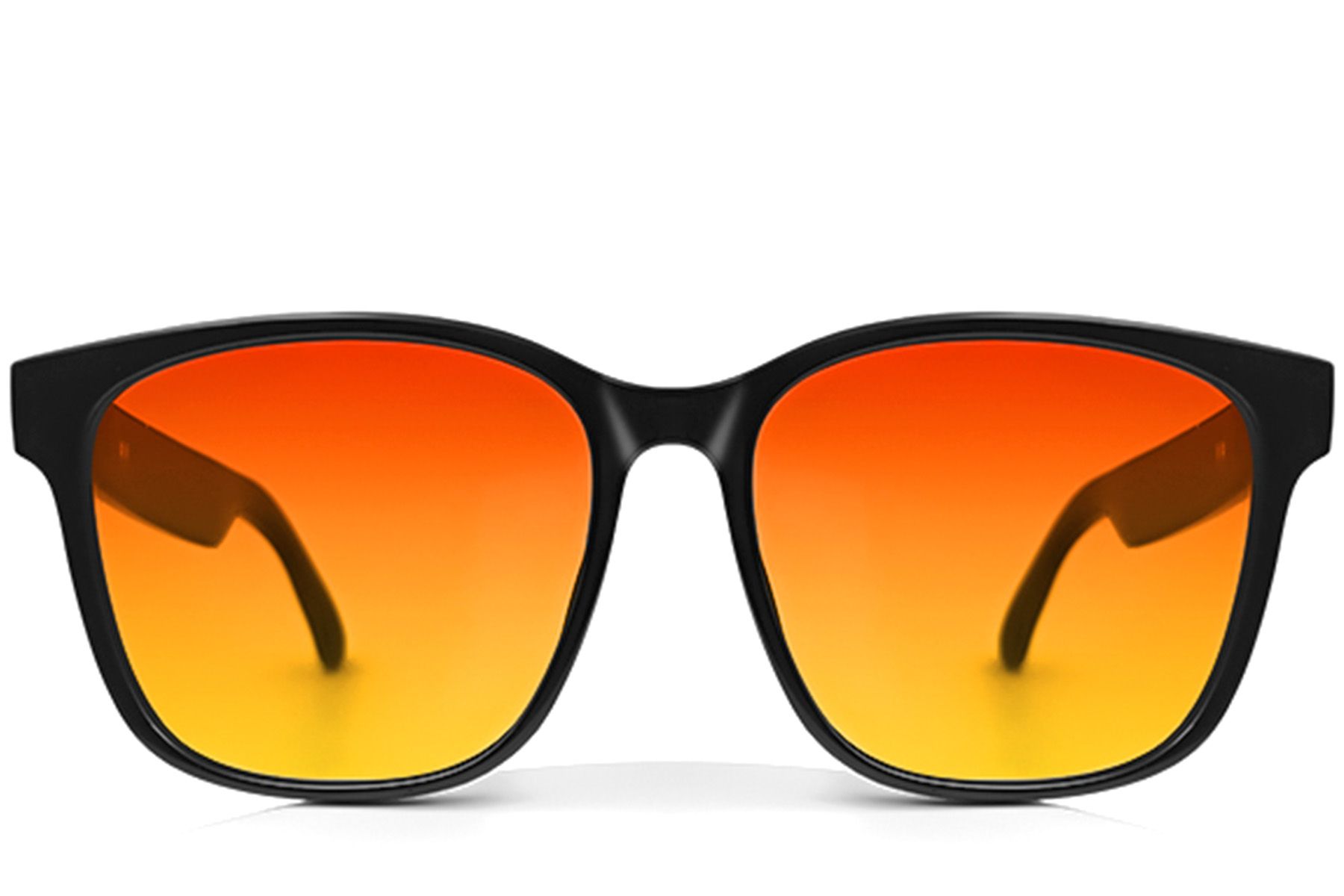GS08 Rechteckige schwarze Smart-Sonnenbrille aus Kunststoff mit polarisierten Gläsern #BS1611-0023
