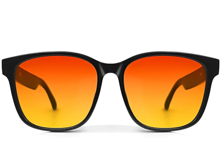 GS08 Rectangular Black Plastic Smart Polarised Sunglasses #BS1611-0023