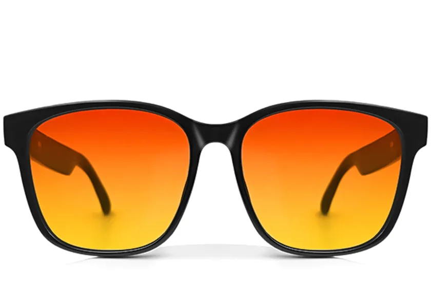 GS08 Rectangular Black Plastic Smart Polarised Sunglasses #BS1611-0023
