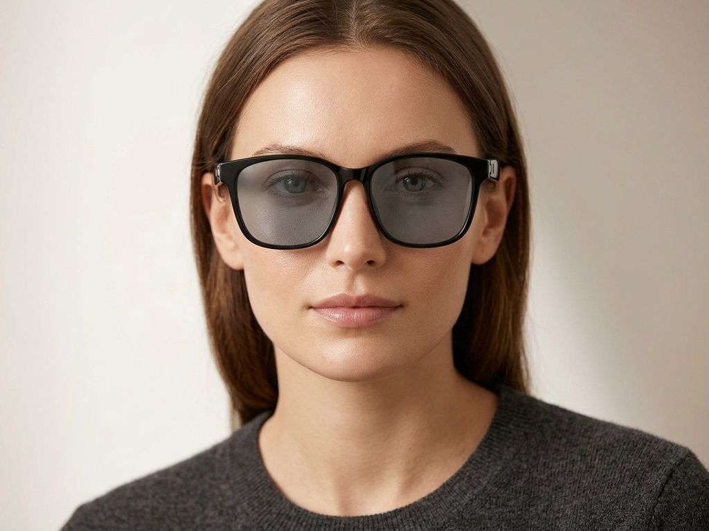 GS08 Rechteckige, schwarze Smart-Sonnenbrille aus Kunststoff #BS1611-0024