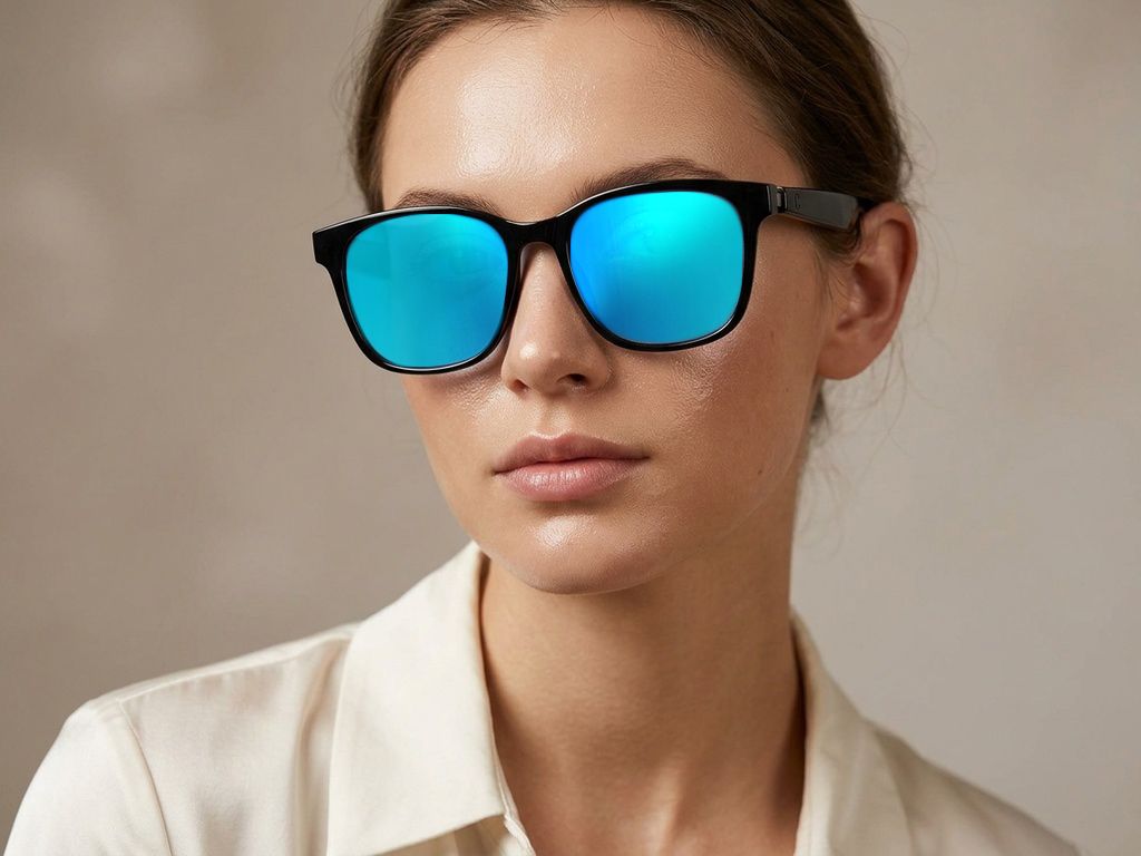 GS08 Rechteckige, schwarze, polarisierte Smart-Sonnenbrille aus Kunststoff #BS1611-0025