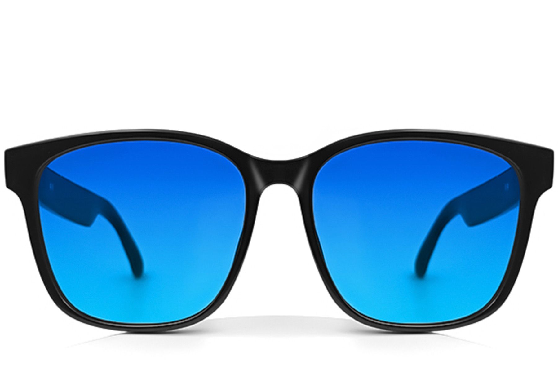 GS08 Rechteckige, schwarze, polarisierte Smart-Sonnenbrille aus Kunststoff #BS1611-0025
