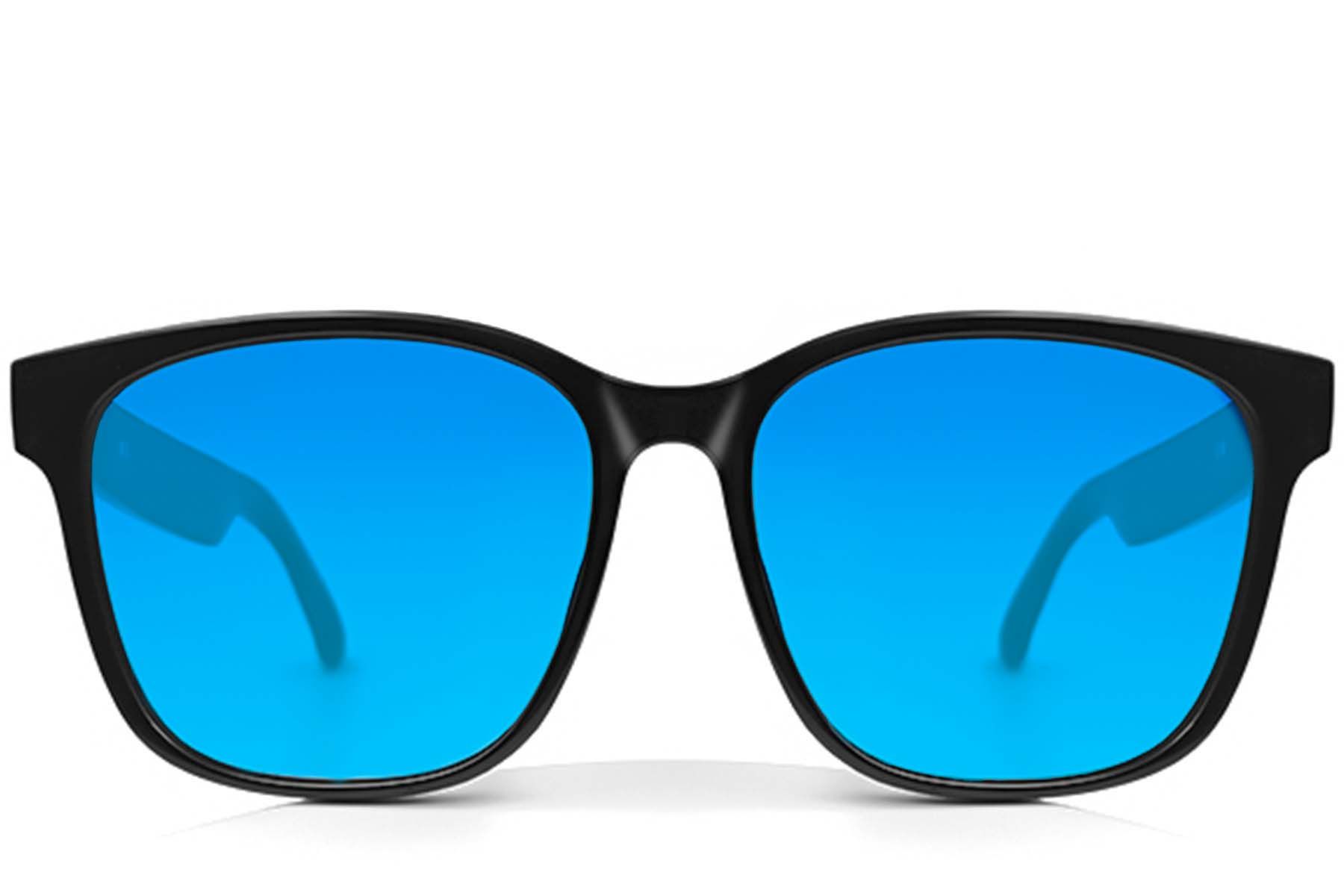 GS08 Rectangular Black Plastic Smart Polarised Sunglasses #BS1611-0025