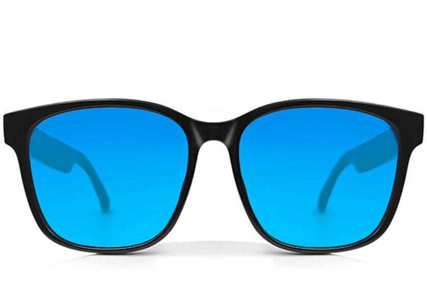 GS08 Rectangular Black Plastic Smart Polarised Sunglasses #BS1611-0025