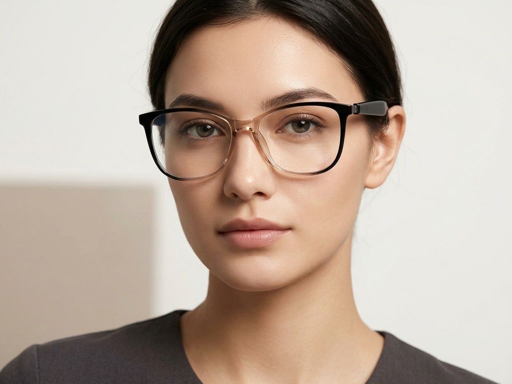 GT-50 Rectangular Brown Plastic Smart Glasses #BS1611-0034