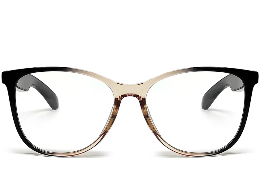 GT-50 Rectangular Brown Plastic Smart Glasses #BS1611-0034