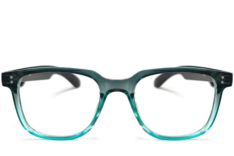 GT-51 Rectangular Green Plastic Smart Glasses #BS1611-0038