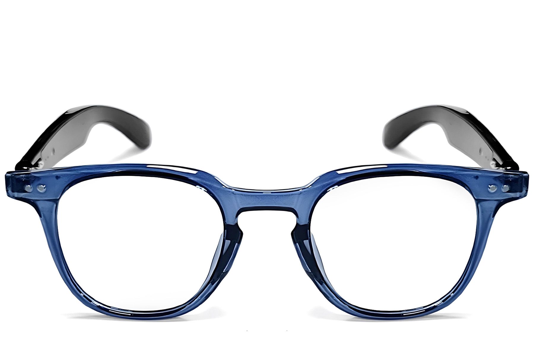 Gafas fotocromáticas inteligentes rectangulares de plástico azul GT-52 #BS1611-0041