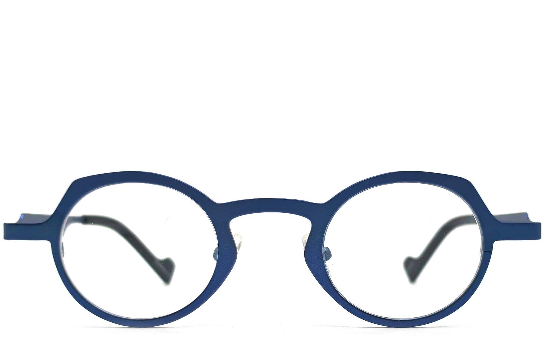 Oval Blue Metal Glasses #BS1620-0001