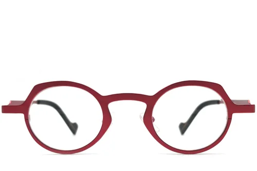 Lunettes ovales en métal rouge #BS1620-0002