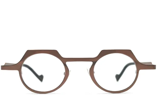 Lunettes ovales en métal marron #BS1620-0003