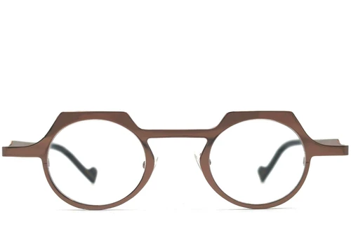 Oval Brown Metal Glasses #BS1620-0003