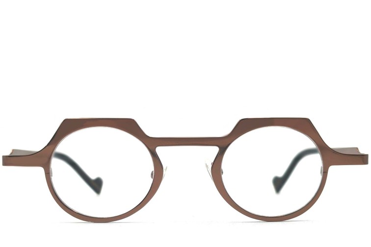 Occhiali ovali in metallo marrone #BS1620-0003