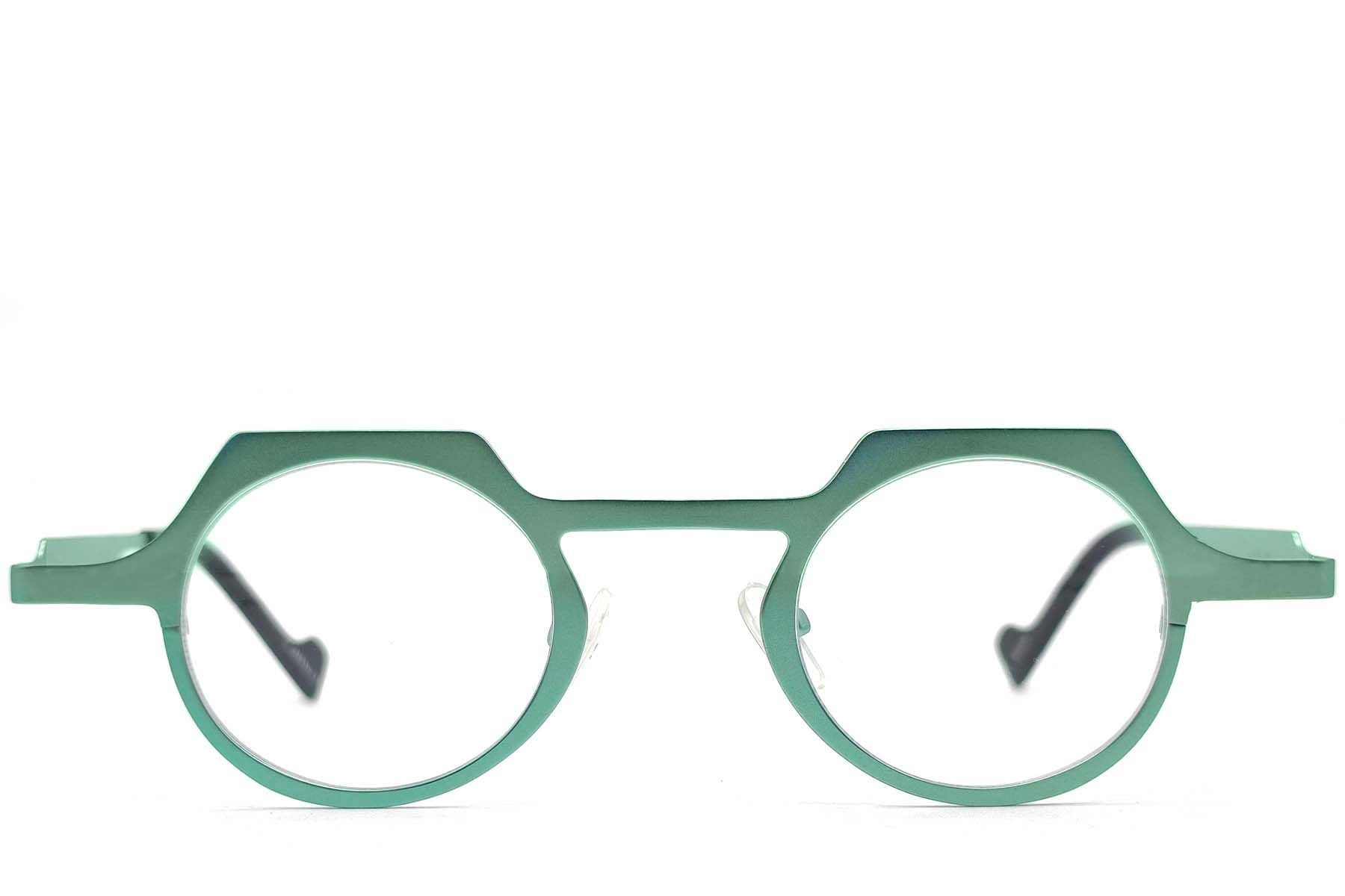 Oval Green Metal Glasses #BS1620-0004