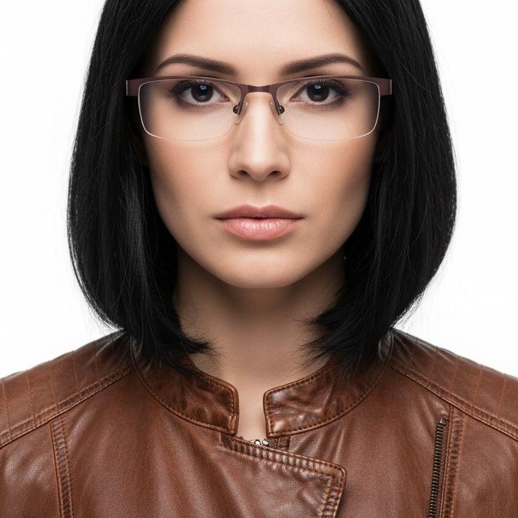 Gafas de metal marrón sin montura #BS1620-0005