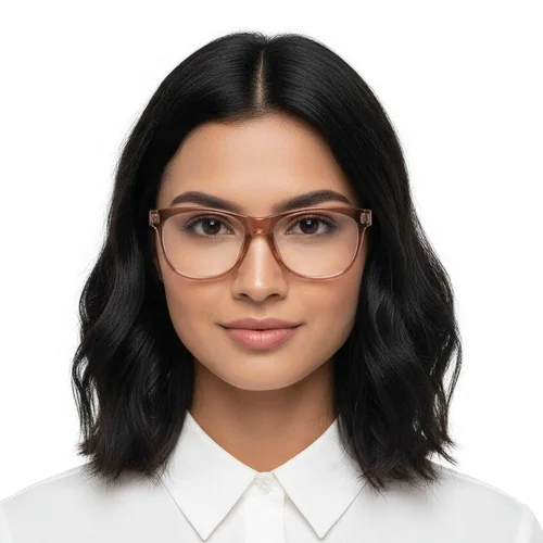 Lunettes ovales marron TR90 #BS1620-0006