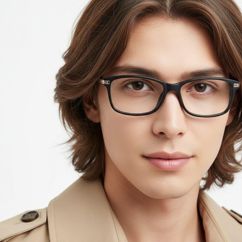 Rectangular Black TR90 Glasses #BS1620-0008