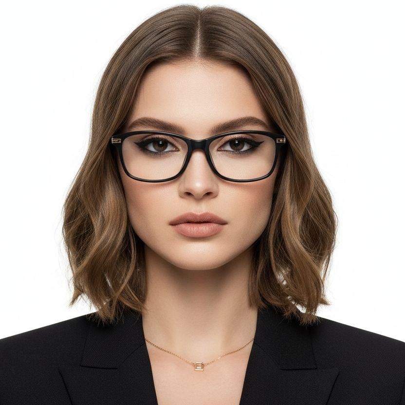 Gafas rectangulares negras TR90 #BS1620-0008