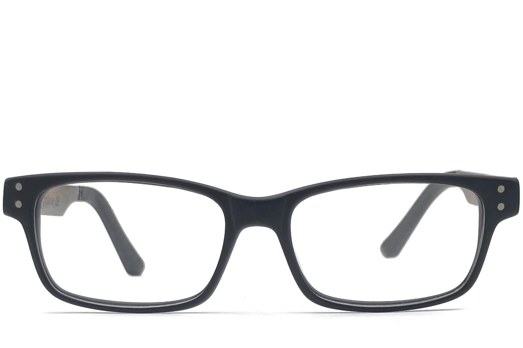 Rechteckige schwarze Acetatbrille #BS1620-0009