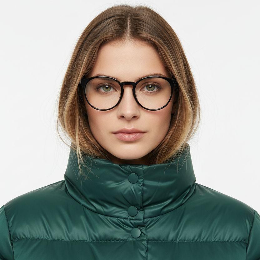 Round Black TR90 Glasses #BS1620-0010