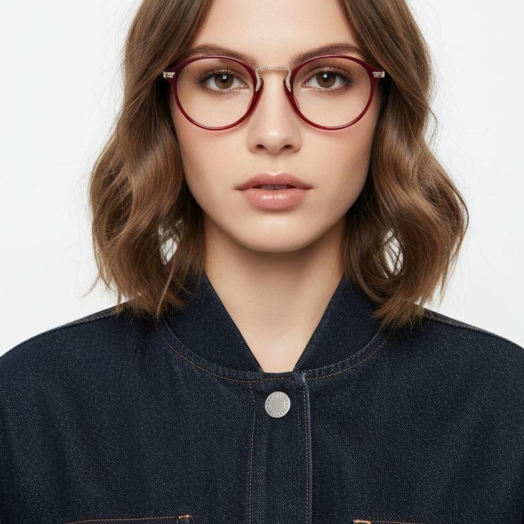 Lunettes ovales rouges TR90 #BS1620-0013