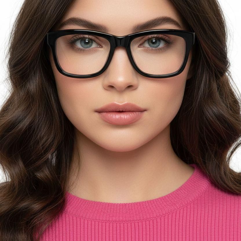 Rectangular Black TR90 Glasses #BS1620-0014