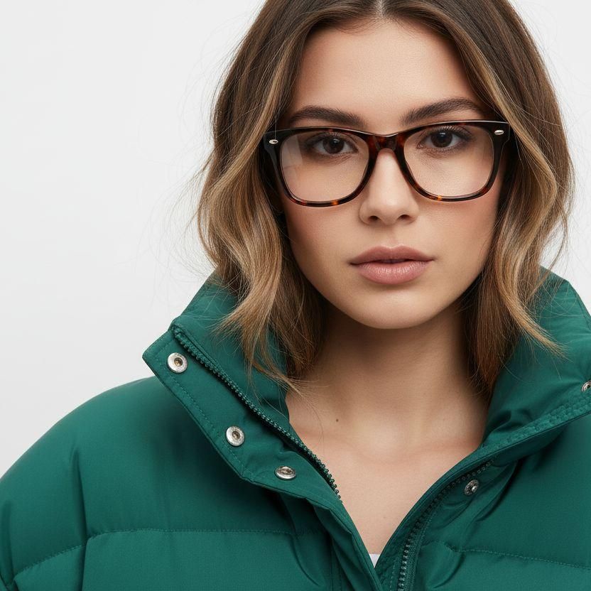 Rectangular Tortoiseshell TR90 Glasses #BS1620-0018