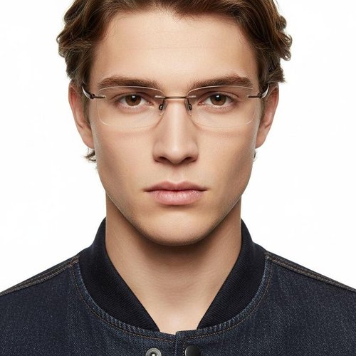 Invisible Brown Metal Glasses #BS1620-0019